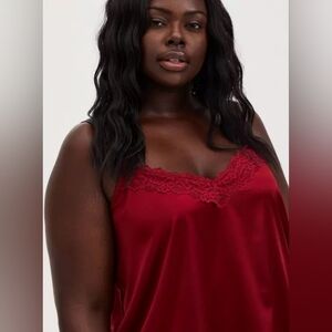 Torrid Dream Satin Lace Trim Sleeveless Sleep Cami 2X